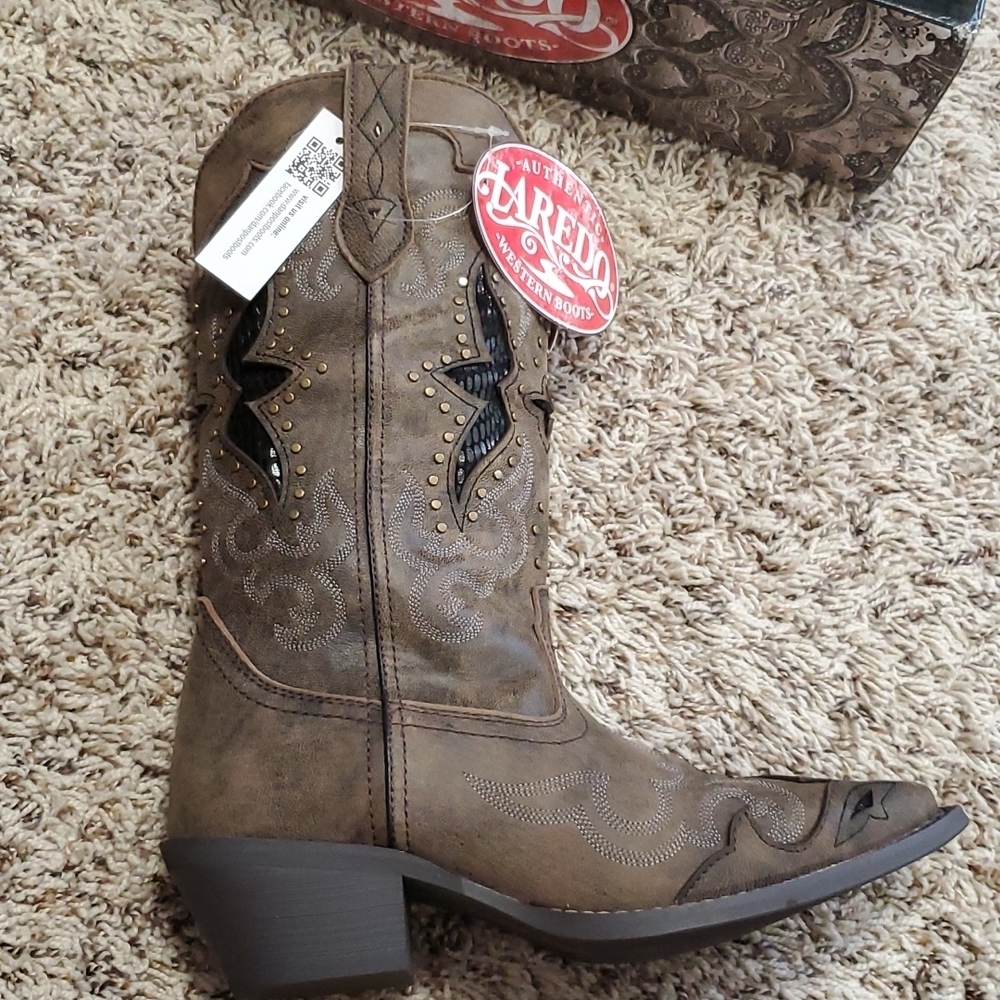 Authentic Laredo Cowgirl Western Country Leather Boots NWT - Picture 7 of 16